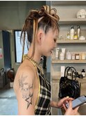 ヘアセット　モヒカンアレンジ　