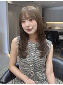 韓国レイヤーカット/くびれ巻き/前髪顔周り/セミディ[門前仲町]