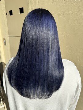 ビーヘアー(BE hair) ネイビーブルー×質感矯正ミネコラ
