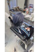 カラット 堺東(CARAT)&nbsp;エンドカラー/デザインカラー/シルバーブルー/ウルフカット