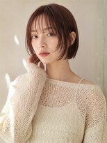 ソンノ(sonno)&nbsp;ピンクブラウン 顔周りレイヤー 前髪カット 髪質改善 ツヤ髪