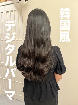 チョビー 銀座(chobii) 韓国風ロングパーマ/コテ巻き風/小顔/グレージュ/カヨ