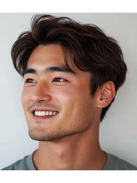 メンズ ルシードスタイル アウラ 松戸市五香(LUCIDO STYLE Aura) アップバング【五香#メンズカット#＜理容室＞#ブリーチ#眉毛】