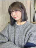 ラベンダーミルクティー　透明感カラー　艶髪　イヤリングカラー