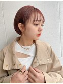 切りっぱなしボブミルクティーベージュ透明感カラー20代30代