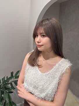 アール ヘアー デザイン(r hair design) サラツヤロングベージュカラーブリーチ透明感カラー