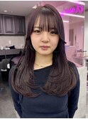 レイヤーカット/ロングレイヤー/フェザーバング/後れ毛/前髪