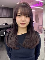 ロンドワン 三宮元町(Lond one)&nbsp;レイヤーカット/ロングレイヤー/フェザーバング/後れ毛/前髪