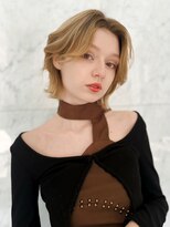 ヴェイン 渋谷(vain)&nbsp;ミディアムショート　ショートパーマ　ベージュヘア　20代30代