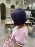 さりげない色気を引き出す深みパープル/ナチュラルボブ