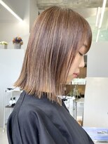 ソワネ 表参道(soigne)&nbsp;表参道酸性ストレートパーマ艶髪ミディアムベージュアッシュ40代