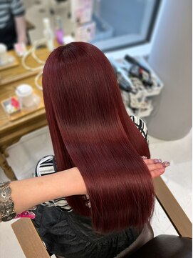ハピネス 梅田茶屋町店(HAPPINESS) チェリーレッド ワインレッド 髪質改善 ブリーチカラー 梅田