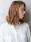 ヘーゼルブラウンドライパーマかきあげボブディX浦和20代30代