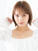 シースルーバング切りっぱなしミニボブk古河20代30代40代
