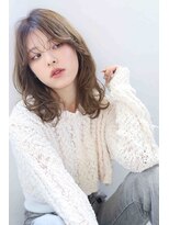美容室オーブ おいらせ店&nbsp;くびれセミディ×ブラウンウェーブ