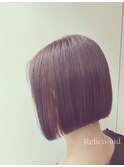 前下がりクールボブ×レッド系カラー