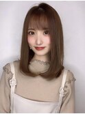 イメチェン　ホワイトブロンド　外ハネボブ 美髪　ワイドバング