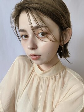 パーク(PARK) 【PARK】オリーブベージュ×セミウェットボブ