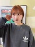 ブリーチなしでも明るく! Wカラー＋カット
