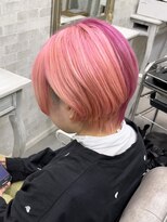 アールプラス 歌舞伎町店(ar+) 【フェミニンショート×ピンク&ピンクカラー】