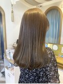 ブリーチなし　髪質改善　オリーブベージュ　北千住　縮毛矯正