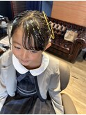 七五三　ヘアセット　辻堂　金箔　水引