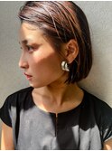 オールバックに流した髪が眩しいボブスタイル☆