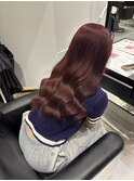 レッドカラー カシスレッド ブリーチなしダブルカラー