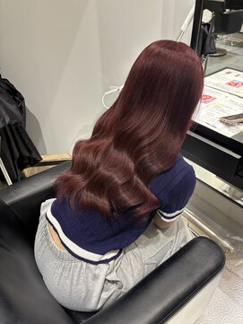 エイトヘアー(8 HAIR) レッドカラー カシスレッド ブリーチなしダブルカラー