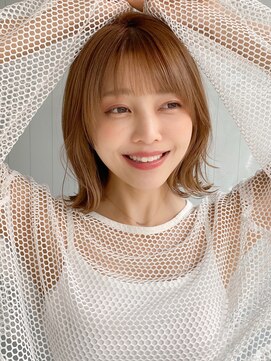 エトラ 渋谷店(etora) 小顔 前髪 レイヤーカット くびれヘア  アプリコットオレンジ"
