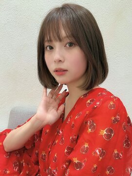 ステアケース 武蔵小杉店(stair:case) モカグレージュ大人かわいい内巻きボブ大人ボブ暗めカラー