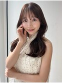 ロングレイヤー 韓国ヘア 透明感ブラウン