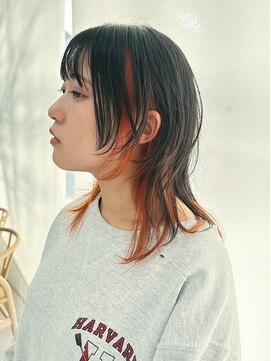 オーク 兵庫(OAK) インナーカラー イヤリング ミディアムウルフ 20代30代