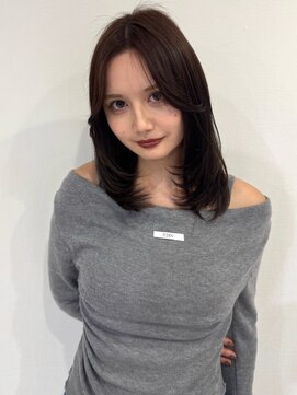 アモレット 天文館店(amoretto) レイヤーカット 髪質改善 20代 ダークブラウン 韓国ヘア