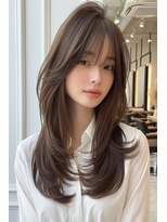 ノイエ 原宿 北参道(NoIE) ハッシュカットシースルーバングフレンチバングレイヤーカット
