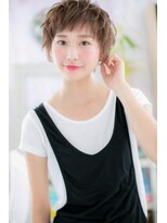 大人ガーリーくせ毛風マッシュウルフオン眉ショートa1