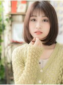ツヤ髪チャコールグレー大人かわいいロブヘアc大宮20代30代40代