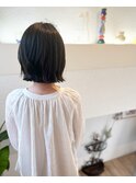 大人かわいい切りっぱなしミニボブ