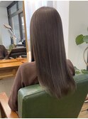 ◎20代30代40代艶感ストレートアッシュグレージュ透明感ロング