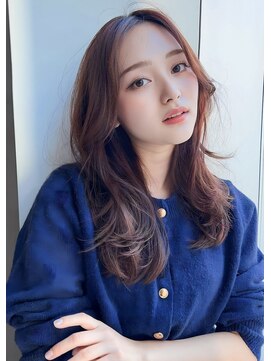 ナイロン 新潟店(NYLON.) ★くびレイヤーエモージュ黒髪グレーベージュレイヤーロング