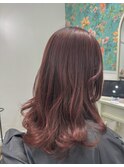 艶感あるピンクブラウンと髪質改善トリートメント