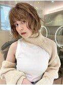 ニュアンスボブ×ミルクティーカラー