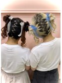 イベント前お揃いヘアメ