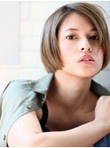 TRE南流山　オリーブベージュ×細めハイライト切りっぱなしボブi