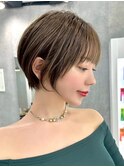 30代40代大人女性/前髪ありショートボブ/ショートヘア/髪質改善