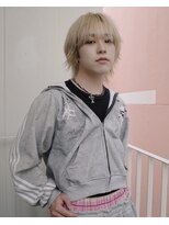 ヨー(Yoh-)&nbsp;【メンズウルフ/中里千尋】ミディアムウルフ/ブリーチ/外ハネ