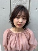 エアリーボブ×カジュアルスタイル