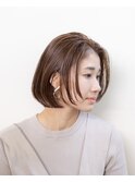 センター分け#ショートボブ#ブリーチなしカラー#浜北#浜松#磐田
