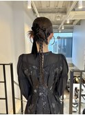 編み込み巻き下ろし◎ロングヘアタイトアレンジパーティーヘア