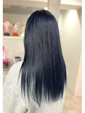 ブルーブラック/ネイビーブルー/全頭ブリーチ